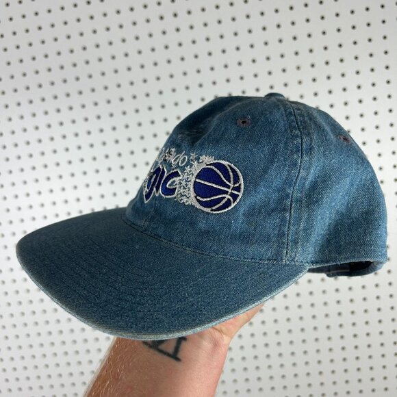 Orlando‎ Magic NBA Hat Strap Back Denim Blue Jean 90s Vintage Penny Hardaway Y2K - Picture 2 of 6